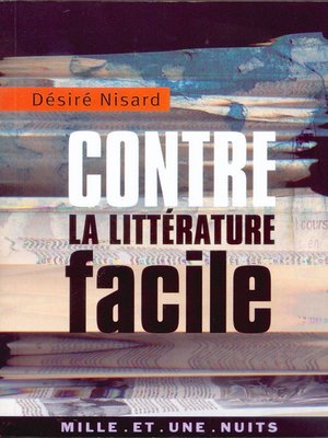 cover image of Contre la littérature facile